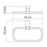 Полотенцедержатель-кольцо WasserKRAFT Leine, 23 см, белый, K-5060W