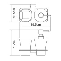 Держатель стакана и дозатора WasserKRAFT Leine, K-5089, хром