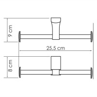 Держатель для туалетной бумаги WasserKRAFT Leine, двойной, 25 см, хром, K-5096D