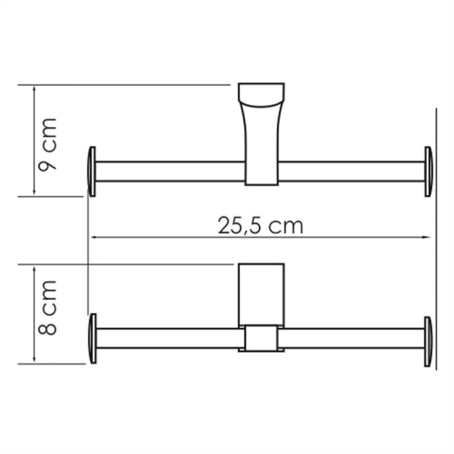 Держатель для туалетной бумаги WasserKRAFT Leine, двойной, 25 см, хром, K-5096D
