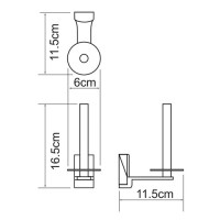 Держатель для туалетной бумаги WasserKRAFT Leine, вертикальный, K-5097, хром
