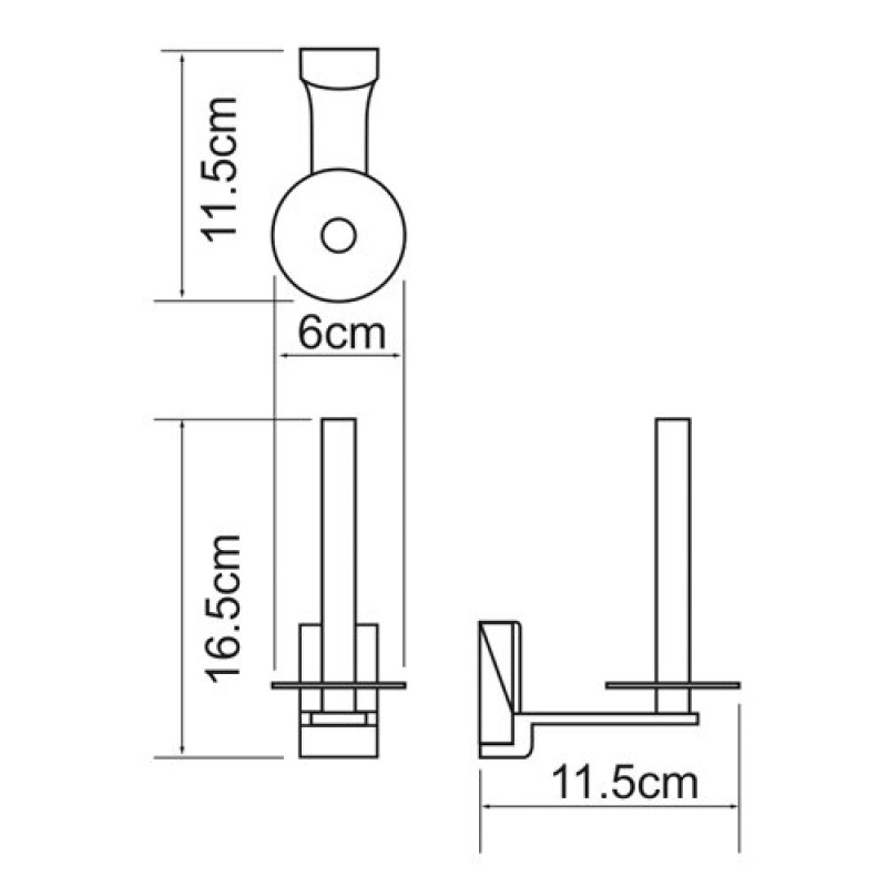 Держатель для туалетной бумаги WasserKRAFT Leine, вертикальный, K-5097, хром