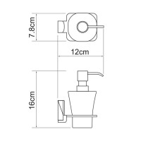 Дозатор с держателем WasserKRAFT Leine, K-5099, хром