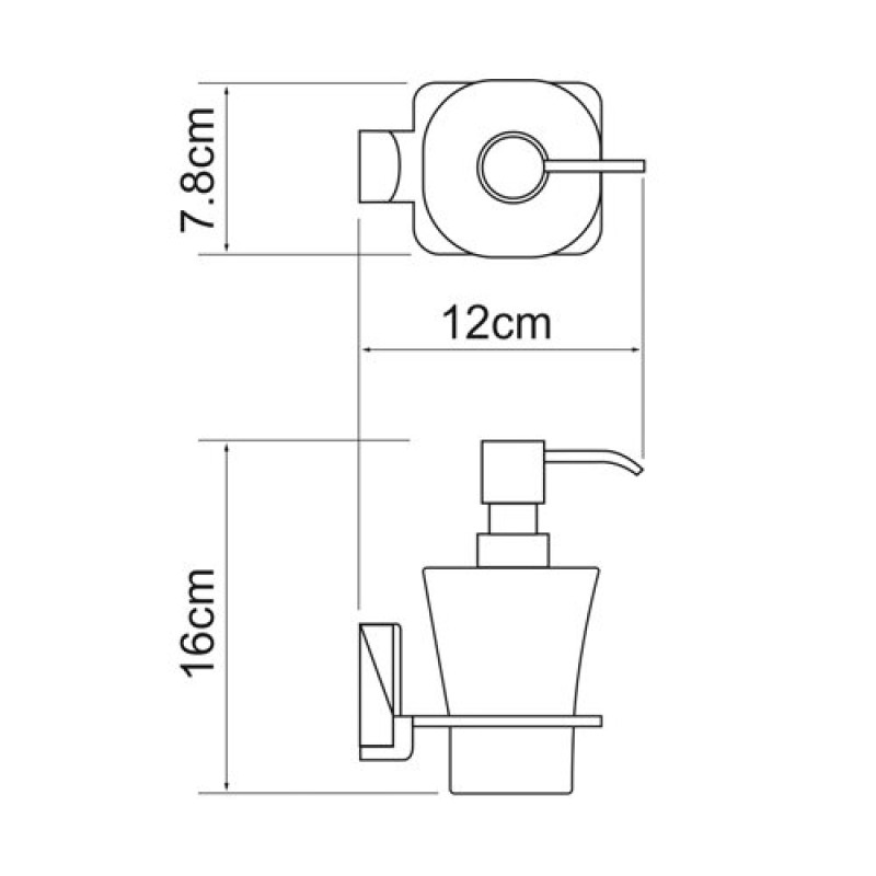 Дозатор с держателем WasserKRAFT Leine, K-5099, хром