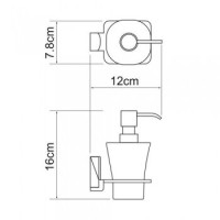 Дозатор с держателем WasserKRAFT Leine, 300 мл, белый/хром, K-5099W