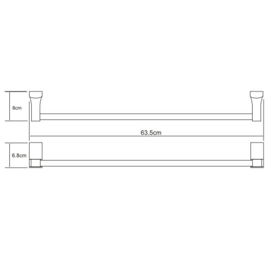 Полотенцедержатель WasserKRAFT Exter, 63.5 см, светлая бронза, K-5230