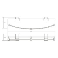 Полка WasserKRAFT Exter, стеклянная, с бортиком, K-5244, светлая бронза