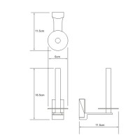 Держатель для туалетной бумаги WasserKRAFT Exter, вертикальный, K-5297, бронза