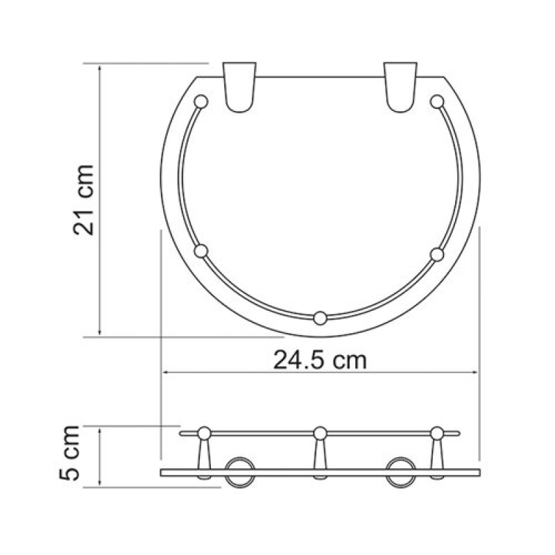 Полка стеклянная WasserKRAFT Серия К, K-566, хром