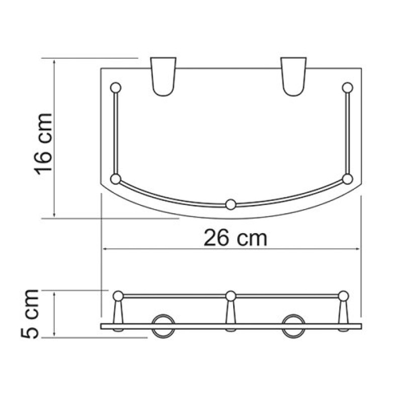 Полка стеклянная WasserKRAFT 588, хром