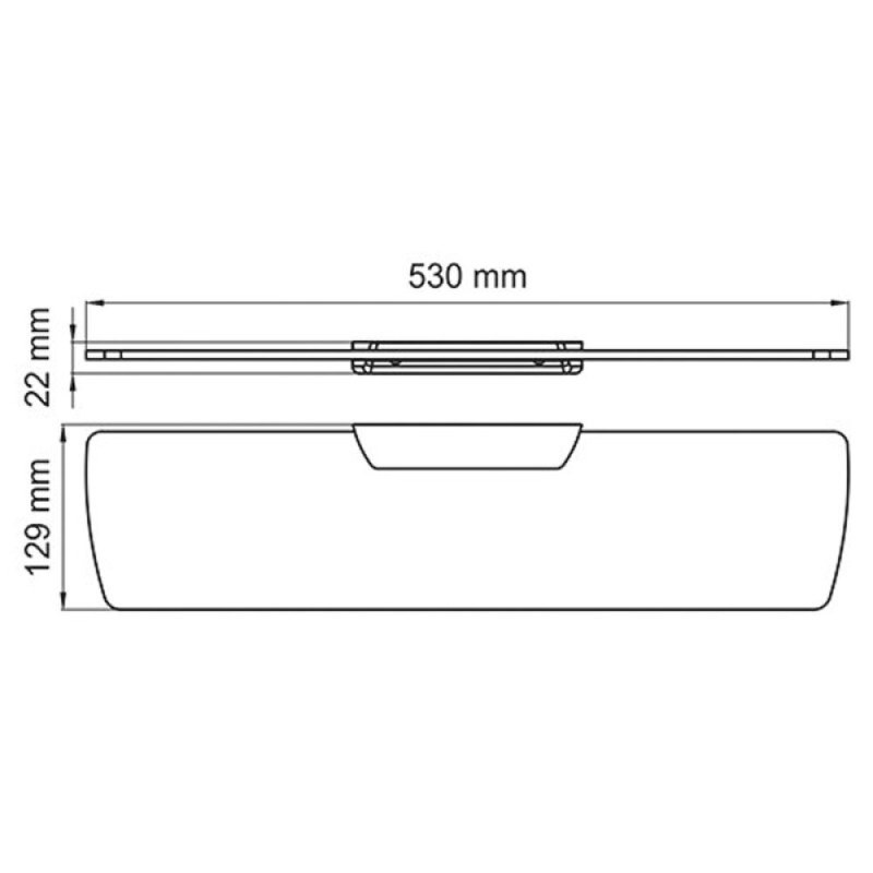 Полка стеклянная WasserKRAFT Aisch, K-5924, PVD-покрытие 