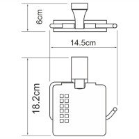 Держатель туалетной бумаги с крышкой WasserKRAFT Lopau, хром, K-6025