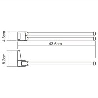 Полотенцедержател двойной WasserKRAFT Lopau, хром, 43.6 см, K-6031