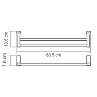 Полотенцедержател двойной WasserKRAFT Lopau, хром, 65 см, K-6040