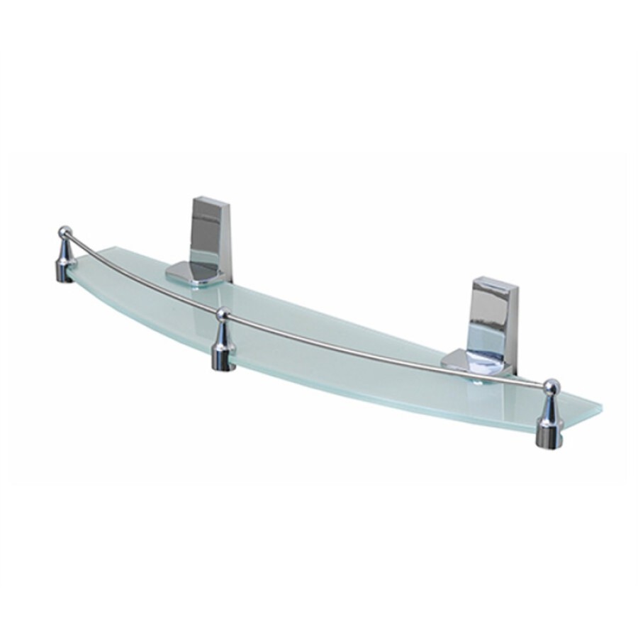 Полка стеклянная с бортиком WasserKRAFT Lopau, K-6044, хром/белый