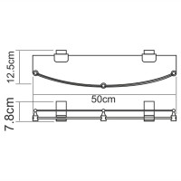 Полка стеклянная с бортиком WasserKRAFT Lopau, K-6044, хром/белый