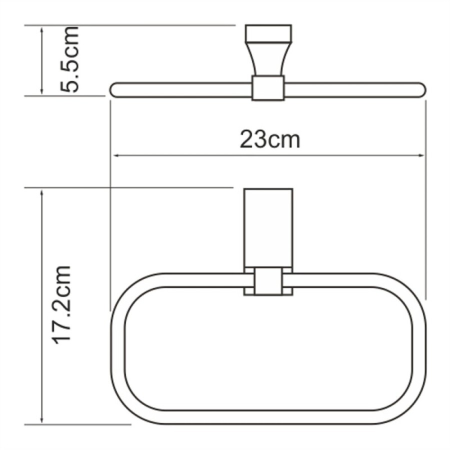 Полотенцедержатель WasserKRAFT Lopau, хром, 23 см, K-6060