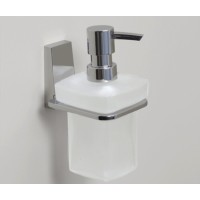 Дозатор для жидкого мыла с держателем WasserKRAFT Lopau, K-6099, хром/белый