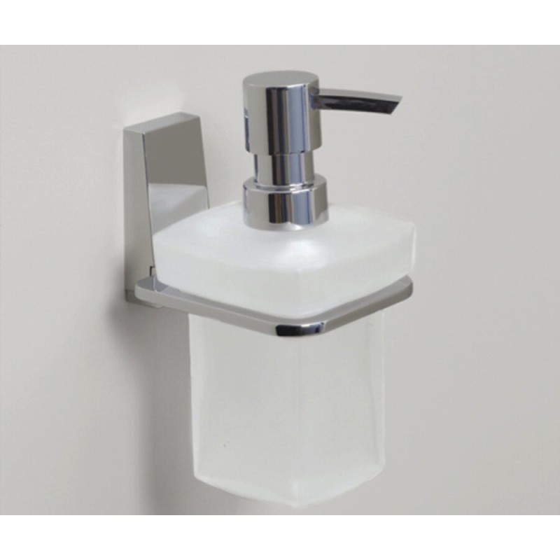 Дозатор для жидкого мыла с держателем WasserKRAFT Lopau, K-6099, хром/белый