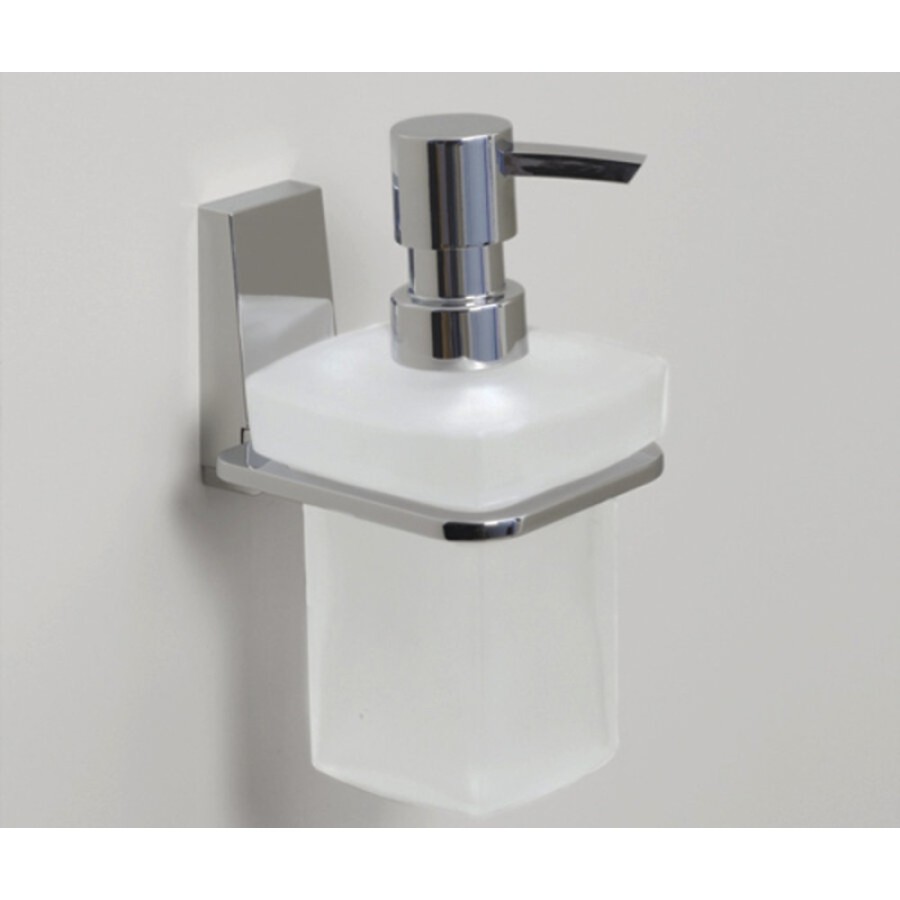 Дозатор для жидкого мыла с держателем WasserKRAFT Lopau, K-6099, хром/белый