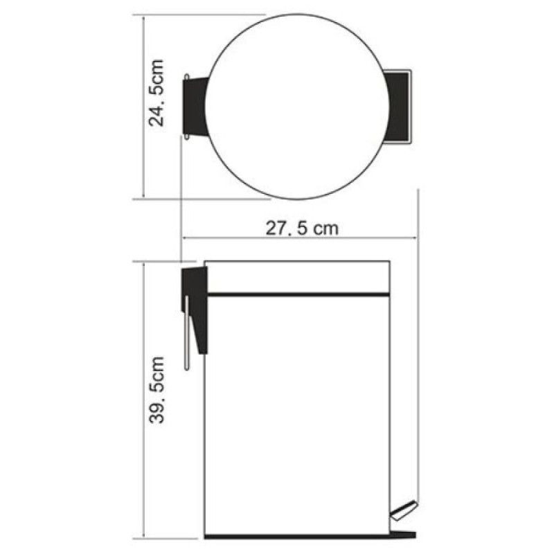 Корзина для мусора WasserKraft Серия К, 12 л, с педалью, K-612, хром