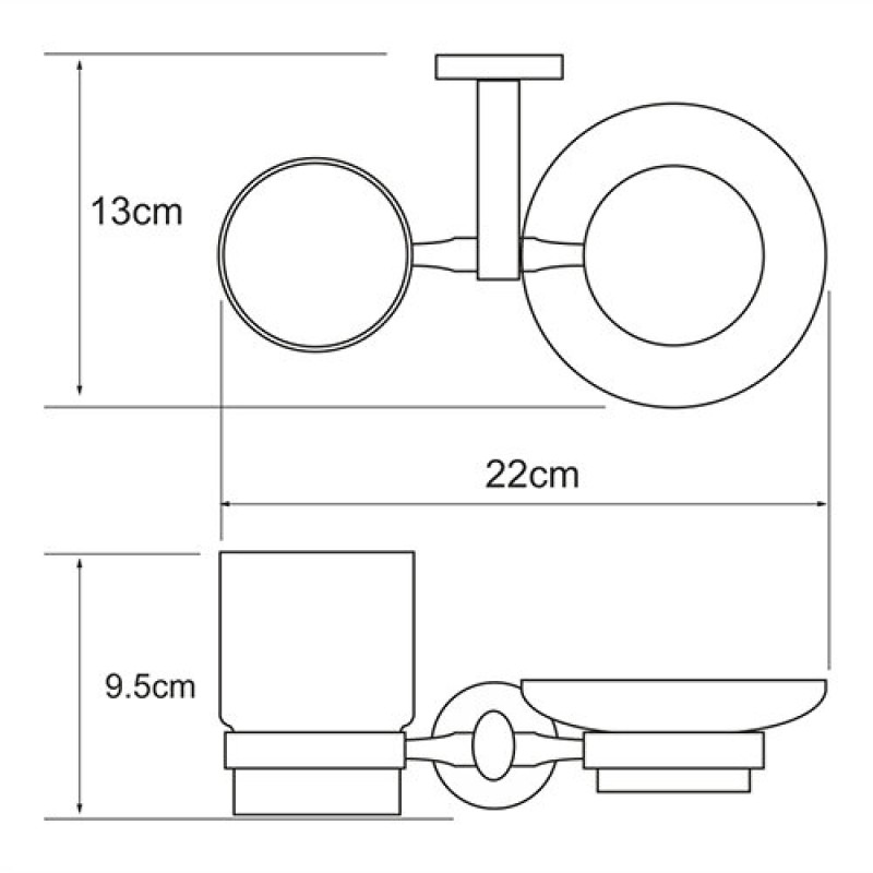 Держатель стакана и мыльницы WasserKRAFT Rhein, K-6226, хром