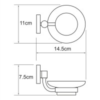 Мыльница стеклянная WasserKRAFT Rhein, K-6229, хром