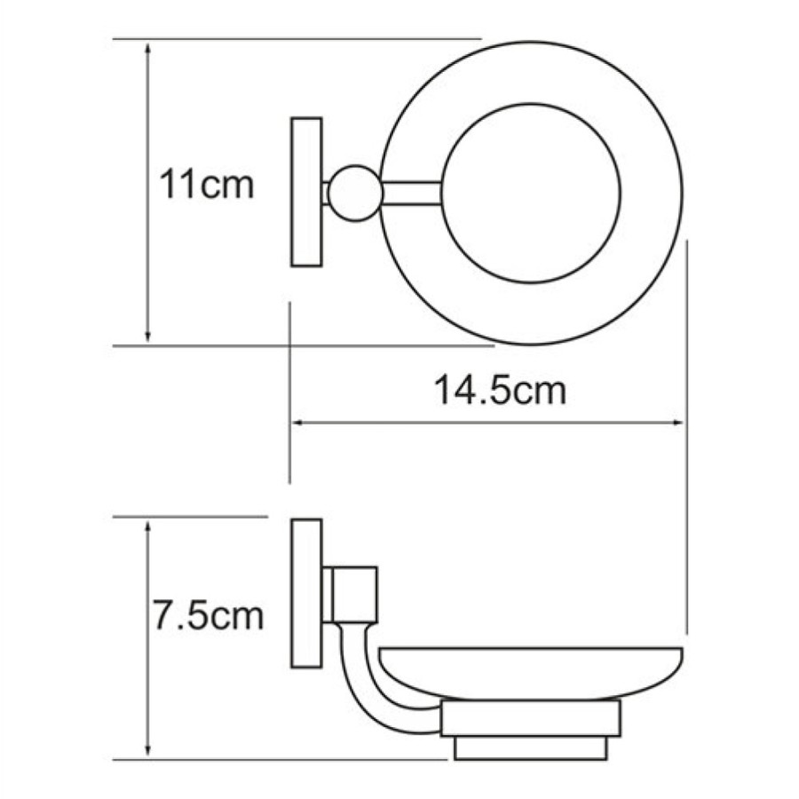 Мыльница стеклянная WasserKRAFT Rhein, K-6229, хром