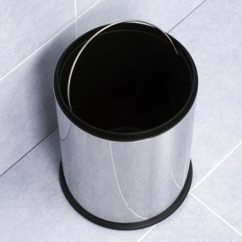 Корзина для мусора WasserKraft Серия К, без крышки, 5 л, K-625, хром