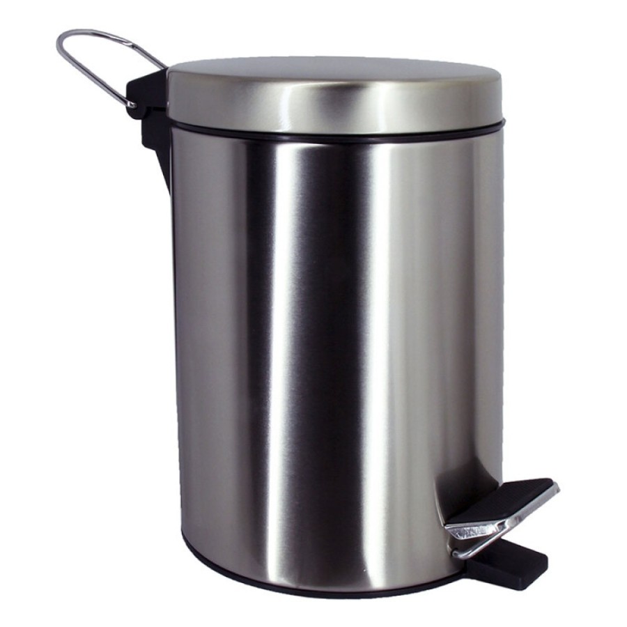 Ведро для мусора WasserKRAFT Серия К, с педалью, 3 л, цвет никель, K-633NICKEL