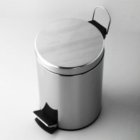 Корзина для мусора WasserKRAFT Серия К, с педалью, 5 л, K-635, хром