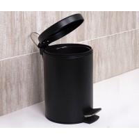 Ведро для мусора WasserKRAFT Серия К, с педалью, 5 л, цвет - черный, K-635B