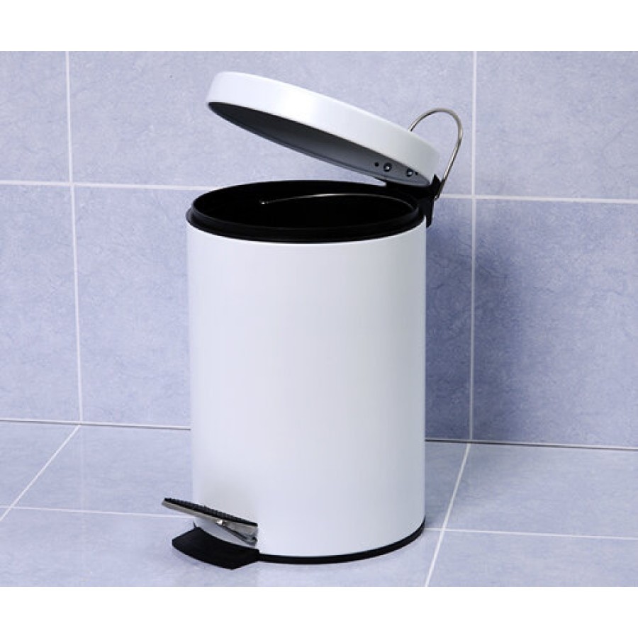 Ведро для мусора WasserKRAFT Серия К, с педалью, 5 л, цвет -белый, K-635W