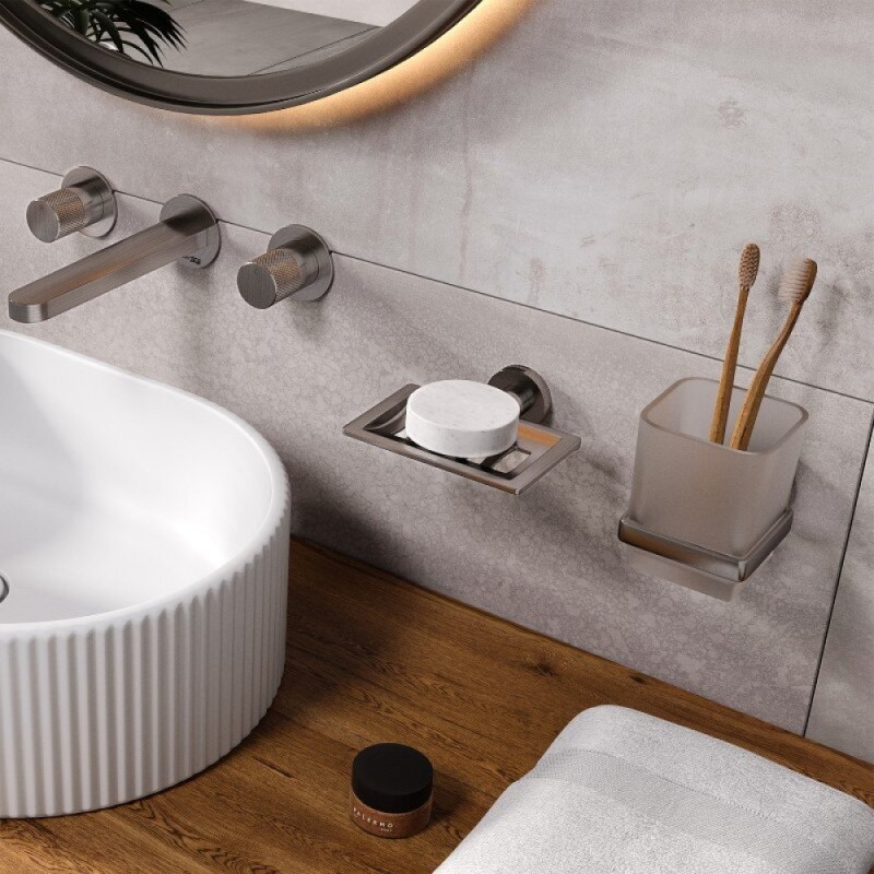 Стакан для щеток WasserKRAFT Tauber K-64428, держатель никель