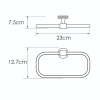 Полотенцедержатель WasserKRAFT Tauber K-64460, 23 см, никель
