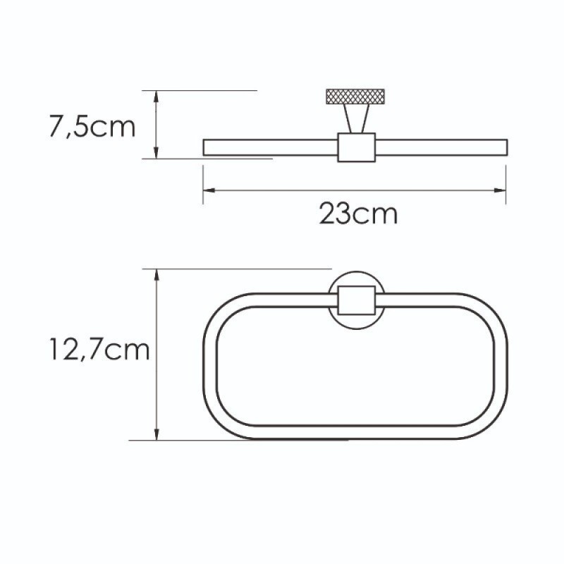 Полотенцедержатель WasserKRAFT Tauber K-64460, 23 см, никель