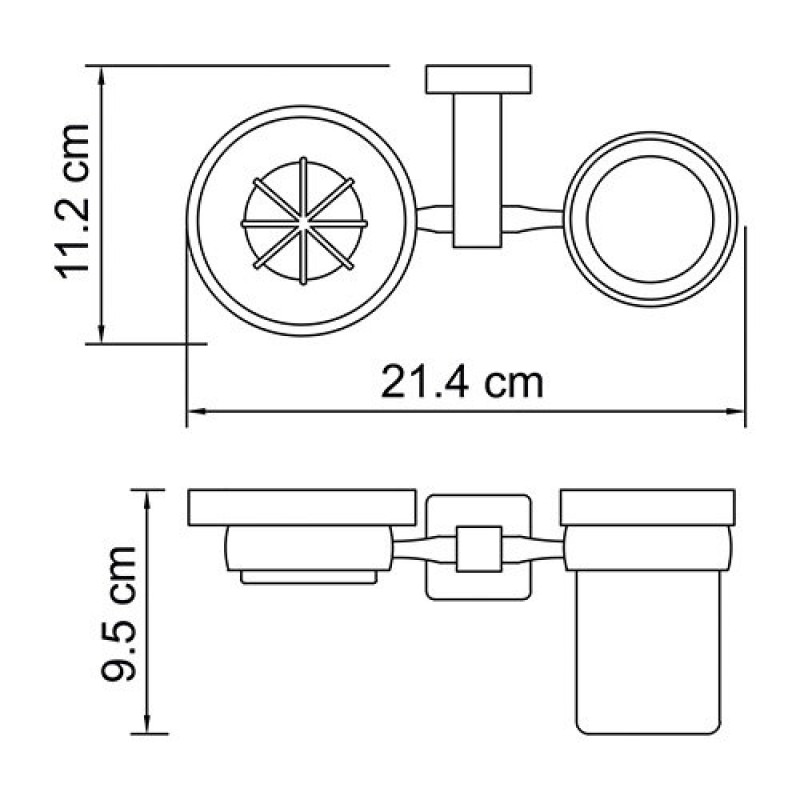 Держатель стакана и мыльницы WasserKRAFT Lippe, K-6526, белый