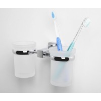 Стакан для зубных щеток WasserKRAFT Lippe, двойной, K-6528D, хром
