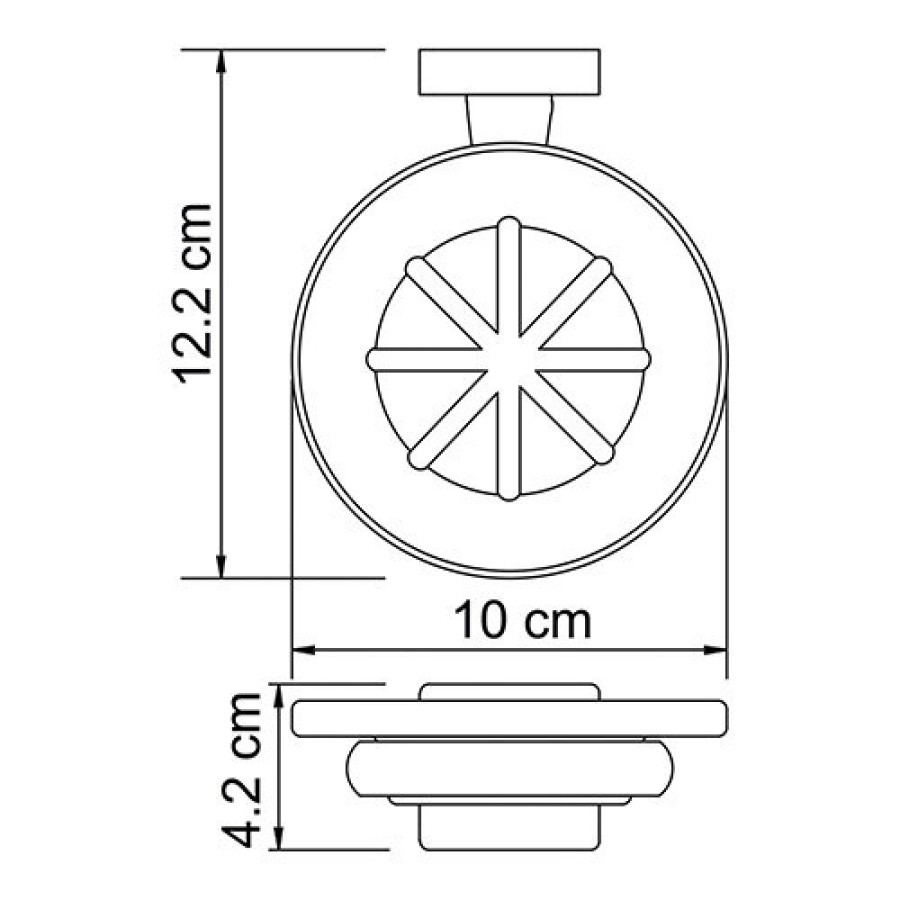 Мыльница стеклянная с держателем WasserKRAFT Lippe, K-6529, хром/белый