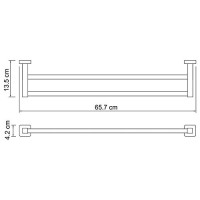 Полотенцедержатель WasserKRAFT Lippe, двойной, 65 см, хром, K-6540