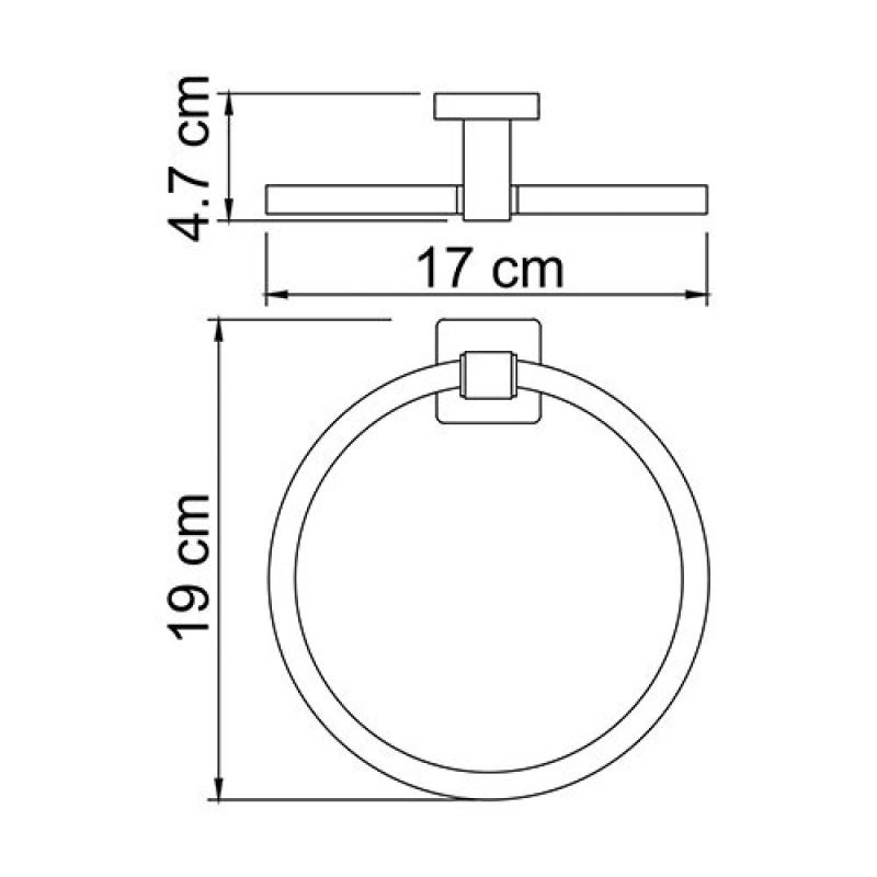 Полотенцедержатель кольцо WasserKRAFT Lippe, 20 см, хром, K-6560