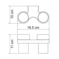 Стакан с держателем WasserKRAFT Berkel, двойной, K-6828D, хром