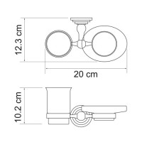 Держатель стакана и мыльницы WasserKRAFT Ammer, K-7026, хром
