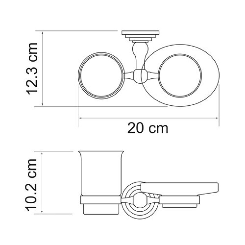 Держатель стакана и мыльницы WasserKRAFT Ammer, K-7026, хром