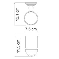 Стакан стеклянный с держателем WasserKRAFT Ammer, K-7028, хром