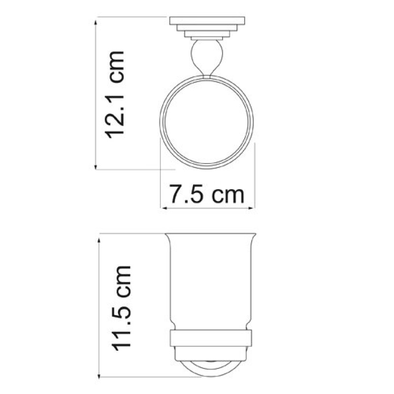 Стакан стеклянный с держателем WasserKRAFT Ammer, K-7028, хром