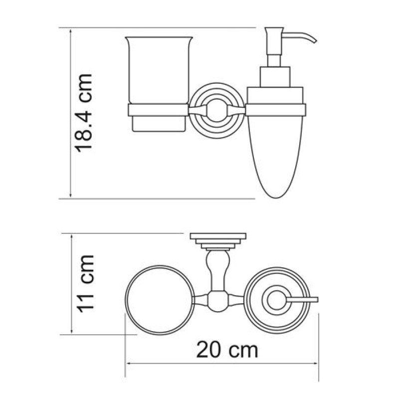 Держатель стакана и дозатора WasserKRAFT Ammer, K-7089, хром