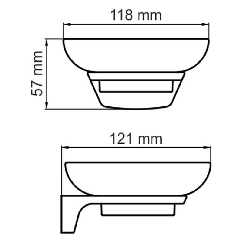Мыльница с держателем WasserKRAFT Elbe, K-7229, белый/черный