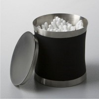 Косметическая ёмкость WasserKRAFT Wern, с крышкой, K-7579, хром/черный