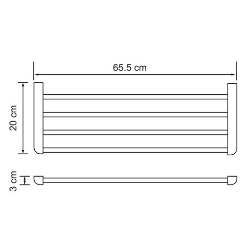 Полка WasserKraft Kammel, для полотенец, К-8311, хром